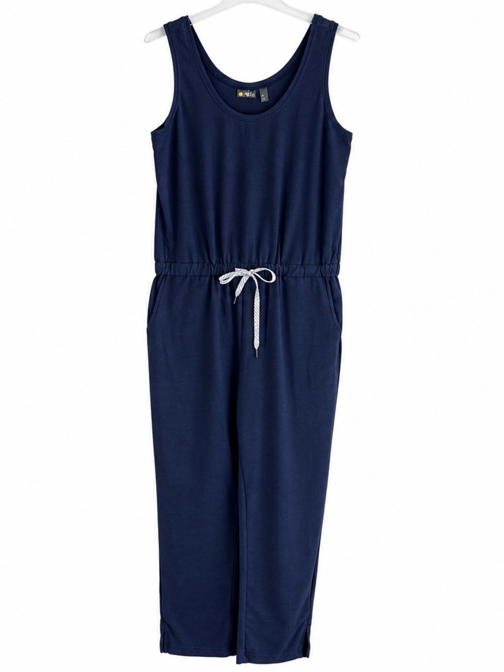 Zella Gwen Navy Sleeveless Drawstring Jumpsuit
